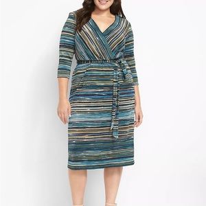 Missoni inspired-Lane Bryant Sparkle Midi Dress. (Maroon Glitter Metallic)